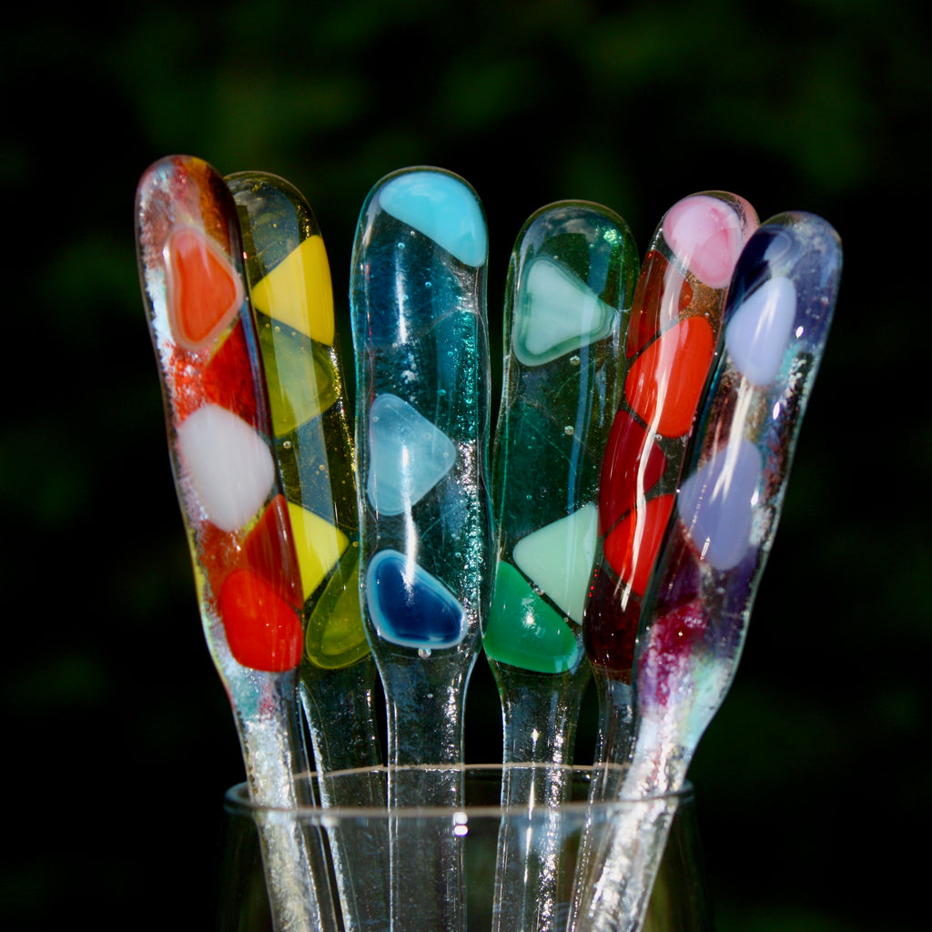 Rainbow Mosaic Cocktail Stirrers Cotswold Glass Studio rainbow-mosaic-cocktail-stirrers-cotswold-glass-studio