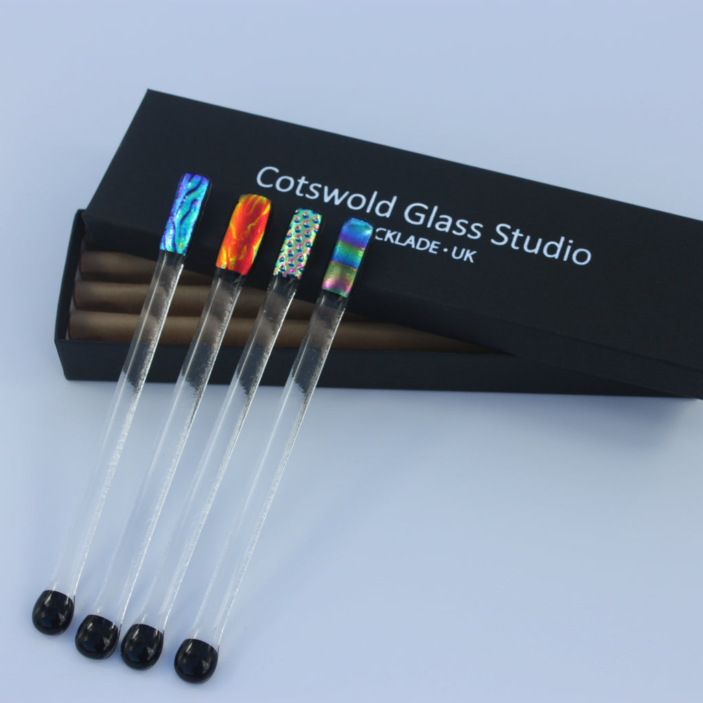 Dichroic Cocktail Stirrers Cotswold Glass Studio dichroic-cocktail-stirrers-cotswold-glass-studio